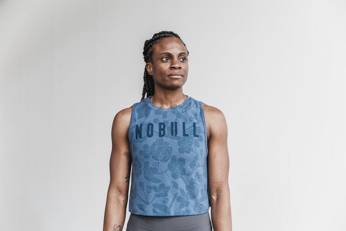 Nobull Muscle Women's Tank Tops Blue Pink | Australia (TZ6275)